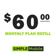 Simple Mobile Monthly Plan ReUp Refill - Instant Payment - PrePaid Phone Zone